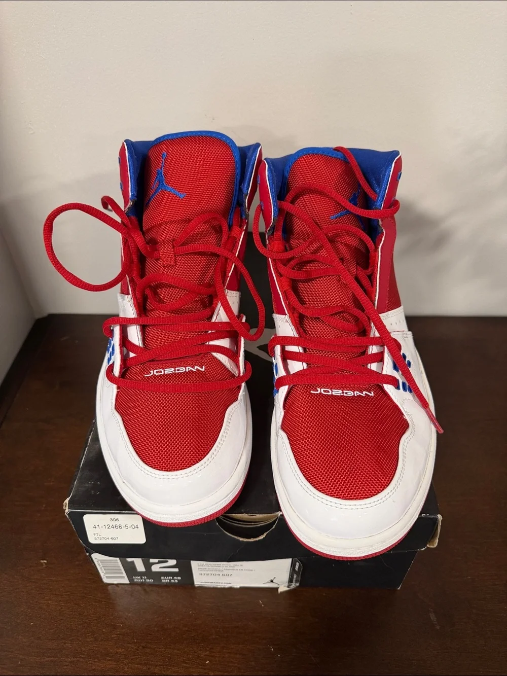 Air Jordan 1 Flight, colorway Gym Red / Game Royal / White size 12